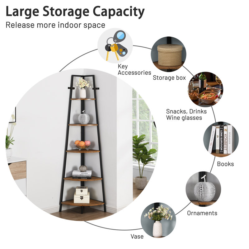 Union Rustic Mel Corner Bookcase & Reviews Wayfair